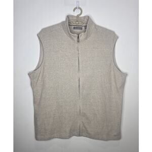 Daniel Cremieux cream tan cotton full zip vest - XXL / 2XL